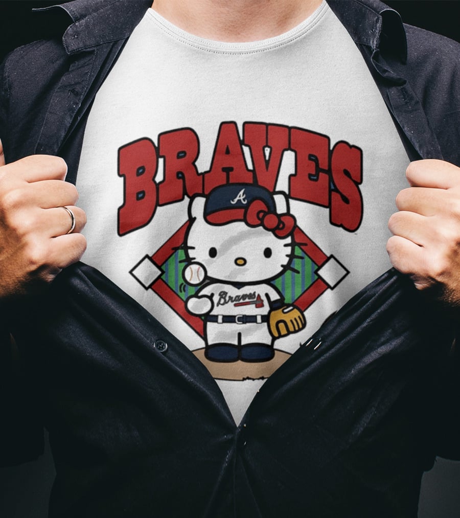 Hello Kitty Braves Baseball Collaboration With Atlanta Braves T-Shirt