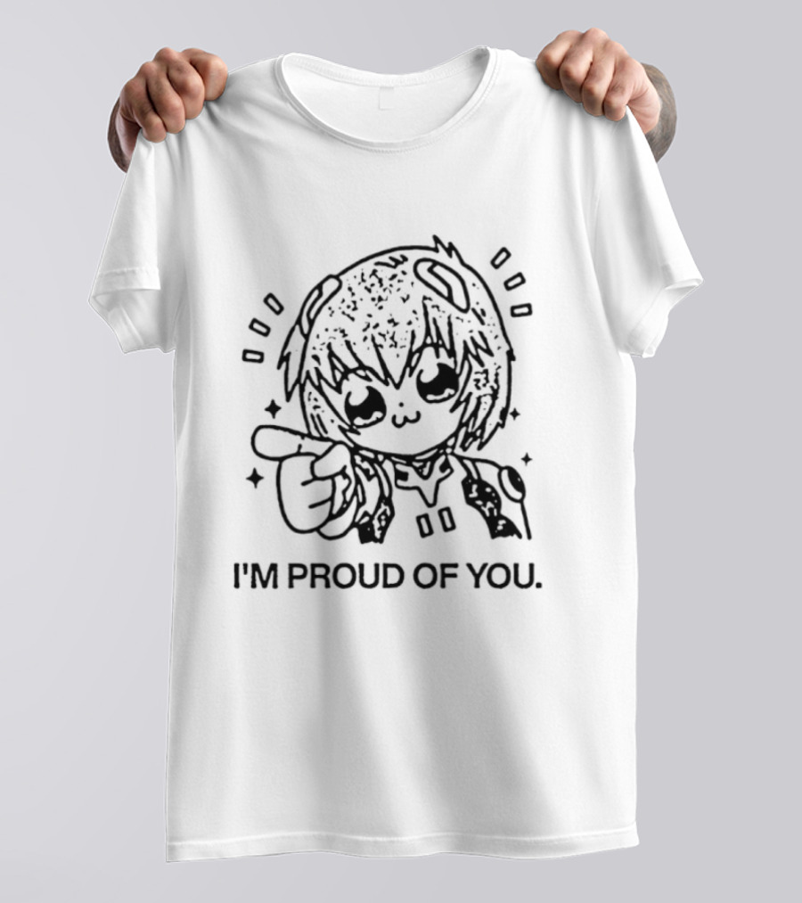 Rei Ayanami I'm Proud Of You Cute Anime Style Art With Finger Pointing T-Shirt