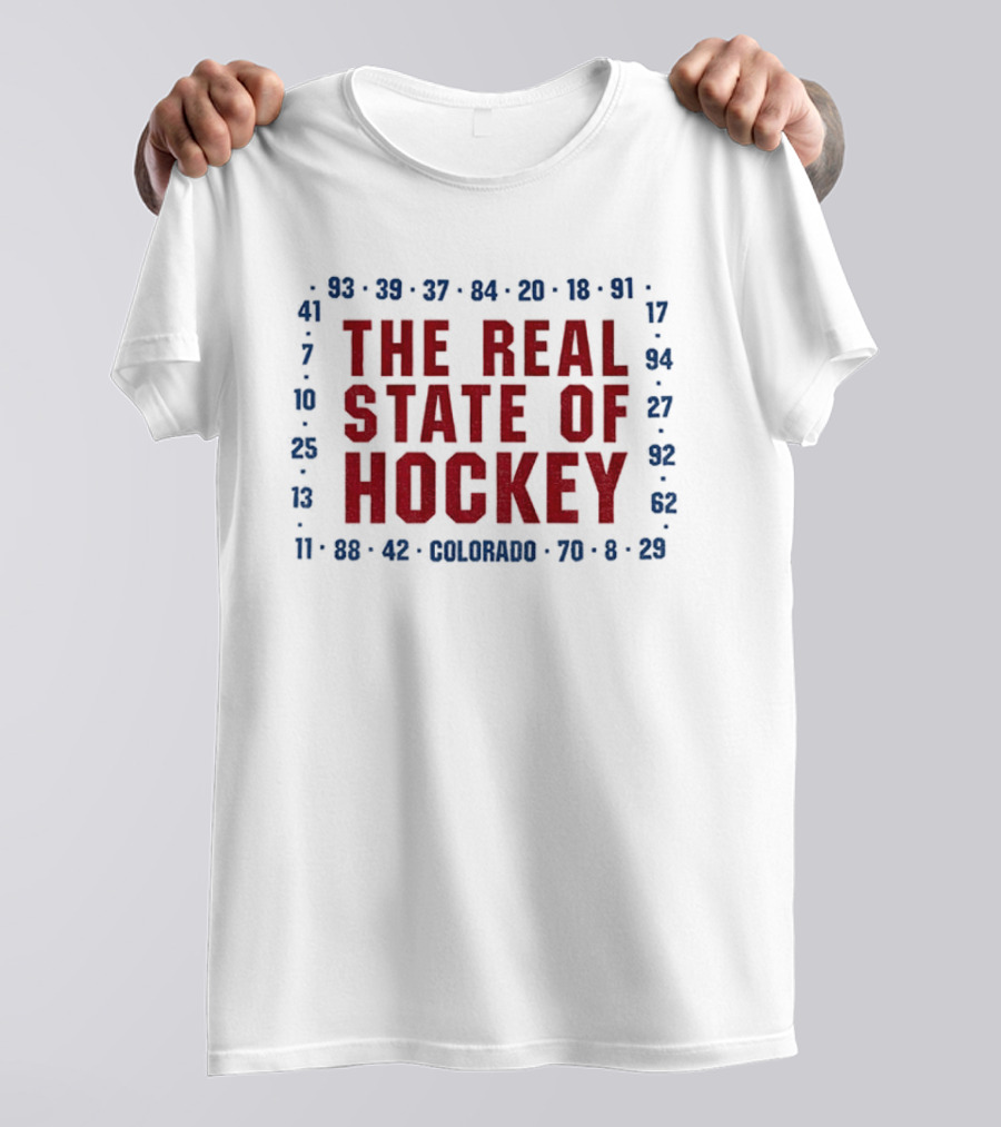 The Real State Of Hockey Colorado Numbers NHL 2026 T-Shirt