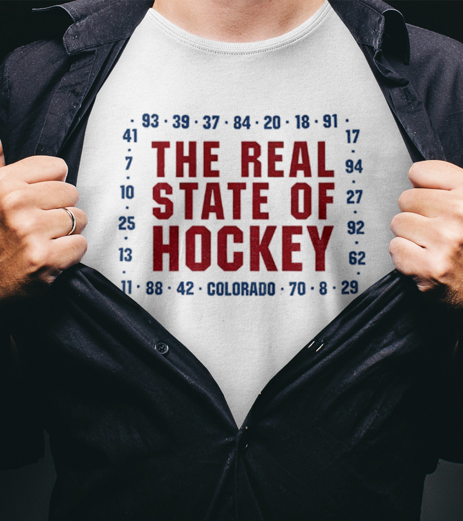 The Real State Of Hockey Colorado Numbers NHL 2026 T-Shirt