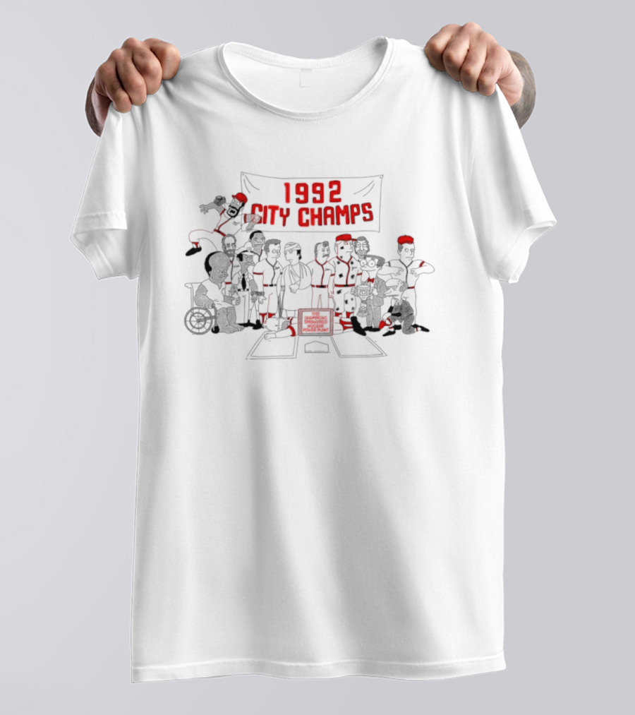 The Simpsons 1992 City Champs Springfield Nuclear Power Plant Softball Team T-Shirt