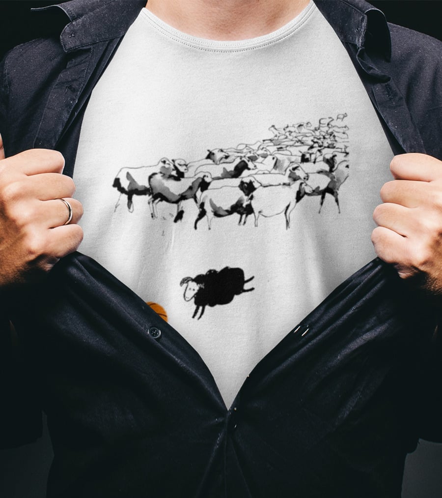 Triple Threat Sleep Basketball Sheep Herd Orange Ball T-Shirt