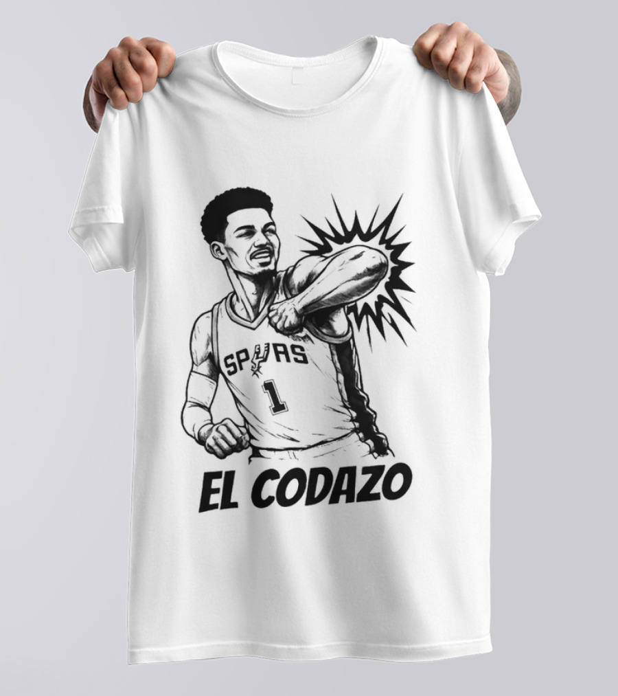 Victor Wembanyama Spurs Number One El Codazo Sketch T-Shirt