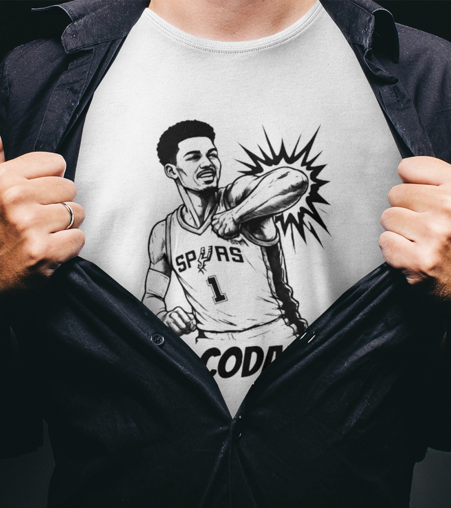 Victor Wembanyama Spurs Number One El Codazo Sketch T-Shirt
