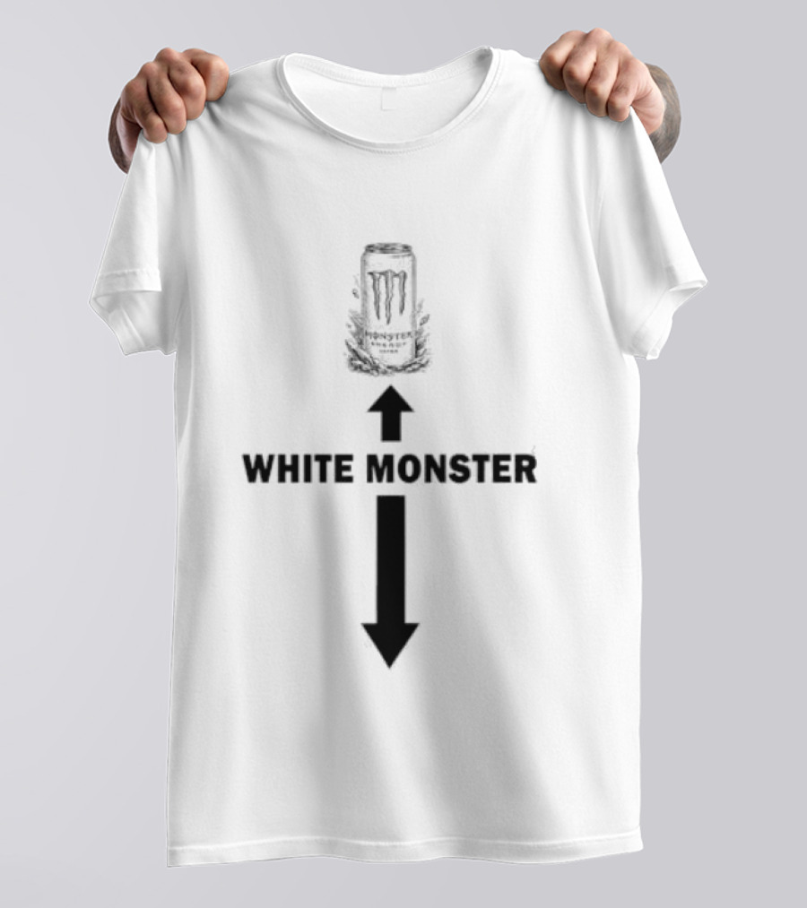 White Monster Arrows Indicate Direction Monster Energy Zero Ultra Meme T-Shirt