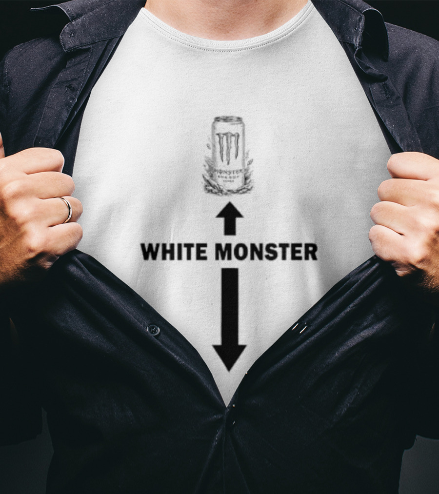 White Monster Arrows Indicate Direction Monster Energy Zero Ultra Meme T-Shirt