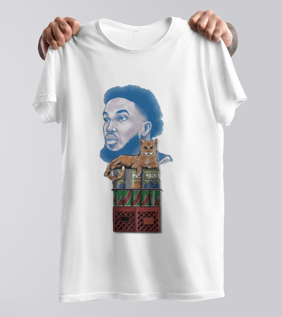 Karl Anthony Towns New York Knicks Bodega Cat And Paint Cans T-Shirt