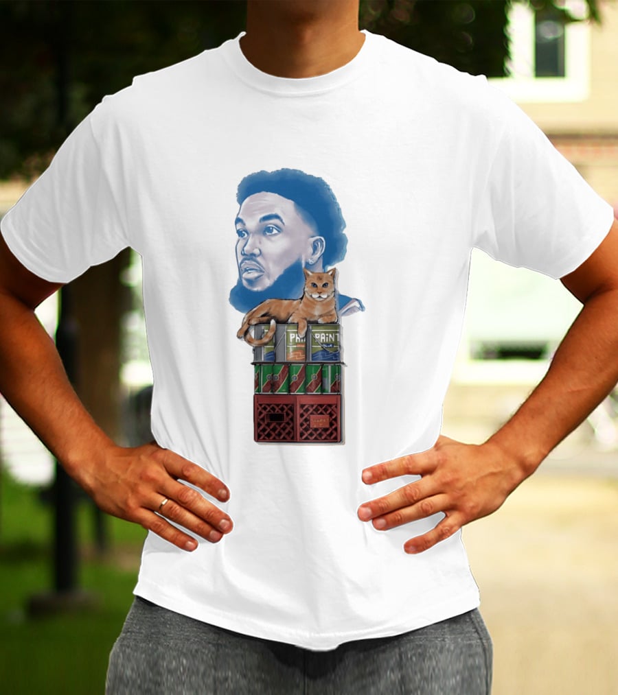 Karl Anthony Towns New York Knicks Bodega Cat And Paint Cans T-Shirt