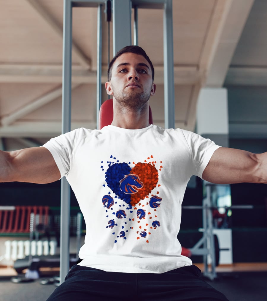 Heart Of Boise State Broncos Football 2026 Blue Orange Passion T-Shirt