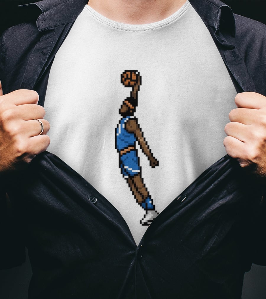 Mitchell Robinson Return Of The Mitch New York Knicks 8 Bit Retro Basketball Dunk T-Shirt