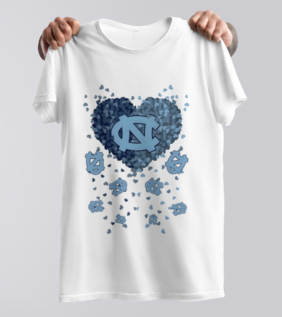 North Carolina Tar Heels Football Heart 2026 T-Shirt