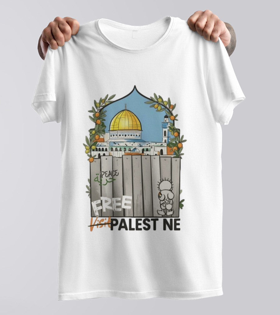 Nakba 78 Free Jerusalem Palestine Peace Symbol Olive Tree Dome T-Shirt