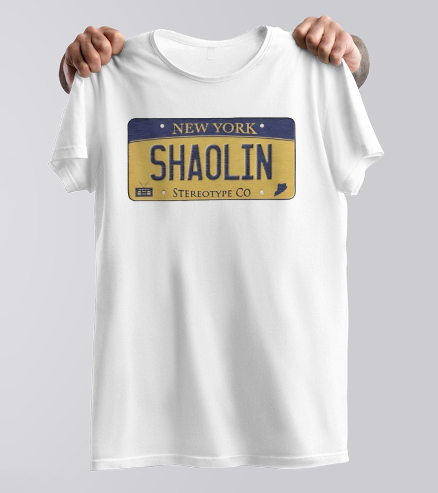 New York Shaolin Stereotype Co Staten Island License Plate T-Shirt