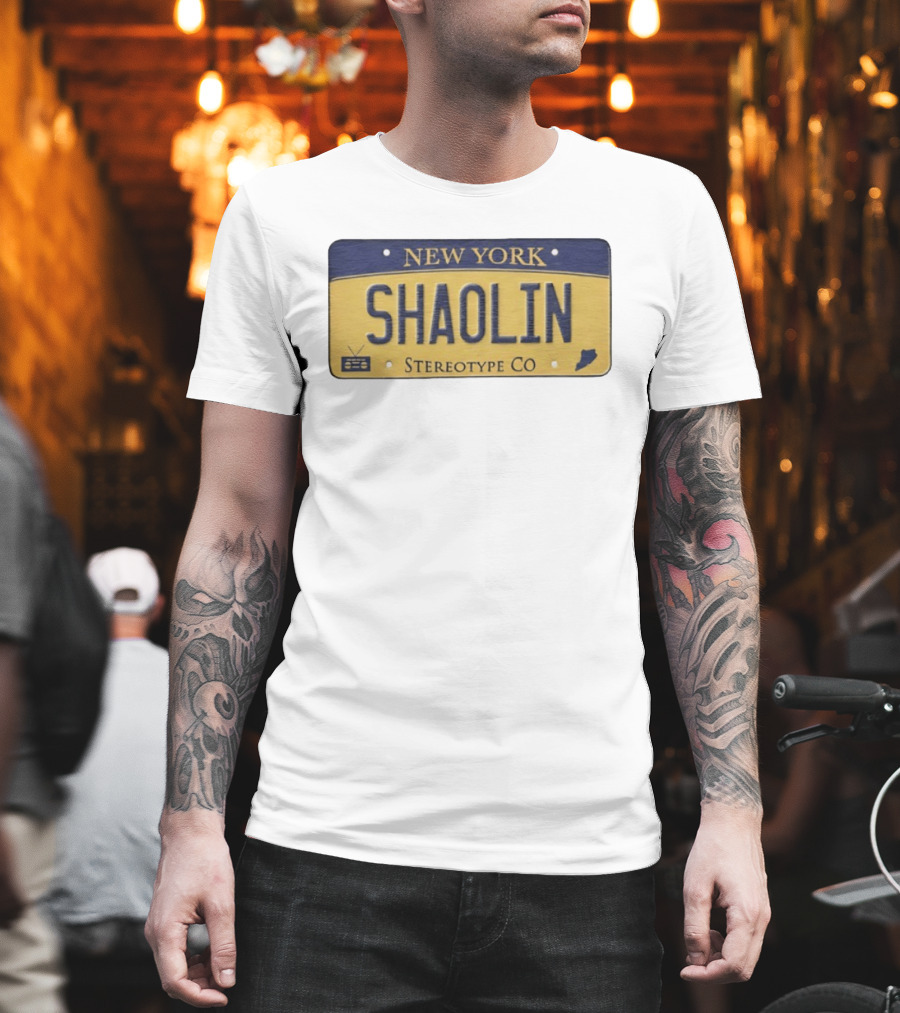 New York Shaolin Stereotype Co Staten Island License Plate T-Shirt