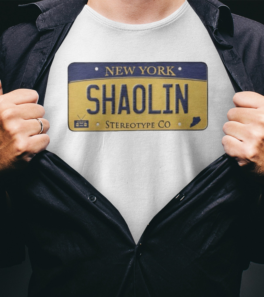 New York Shaolin Stereotype Co Staten Island License Plate T-Shirt
