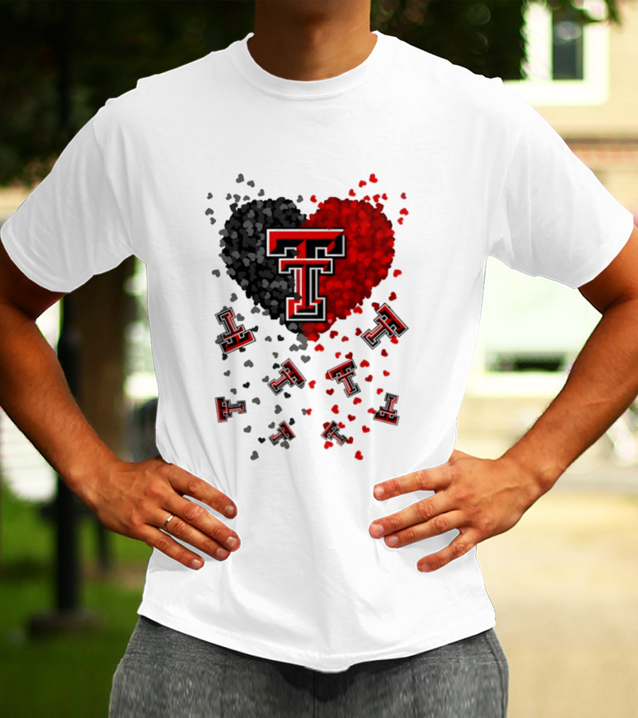 Texas Tech Red Raiders Heart 2026 Football Fan Gear T-Shirt