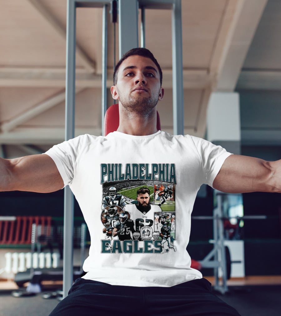 Philadelphia Eagles Football 90s Bootleg Players Collage T-Shirt
