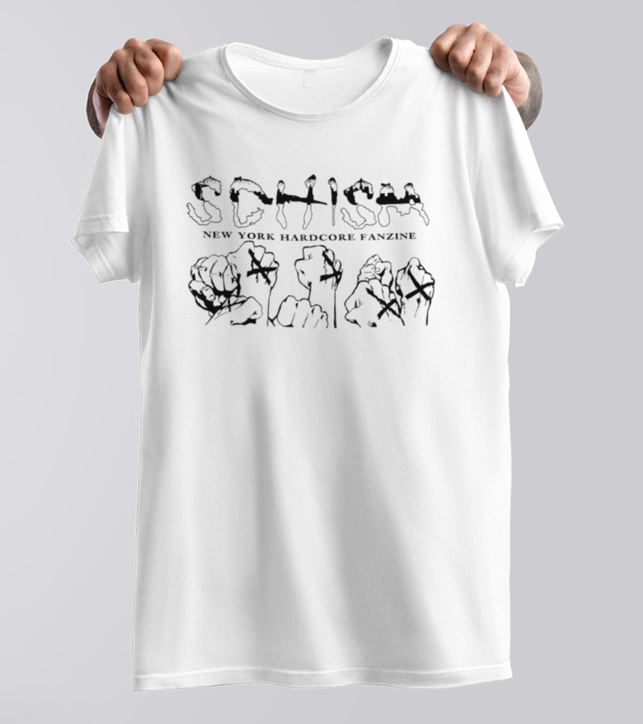 Schism New York Hardcore Fanzine Fists And Xs T-Shirt