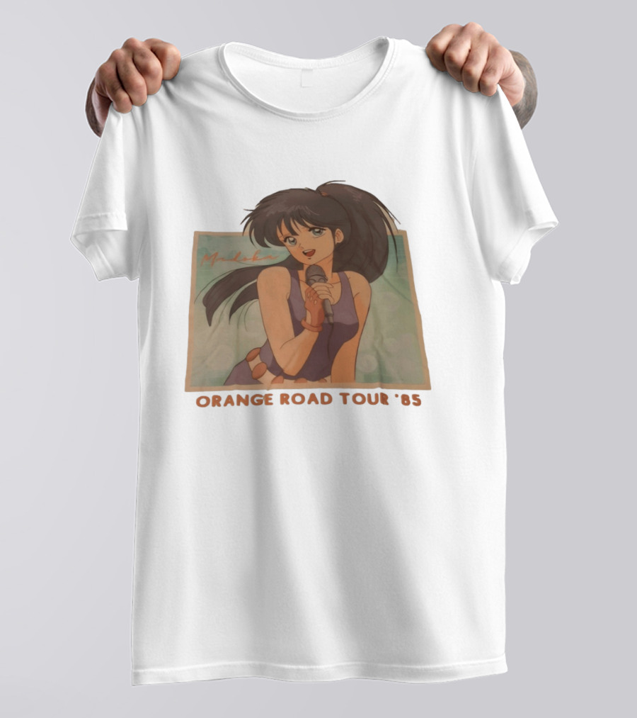 Madoka Ayukawa Orange Road Tour 1985 Anime Character Singing Mic T-Shirt