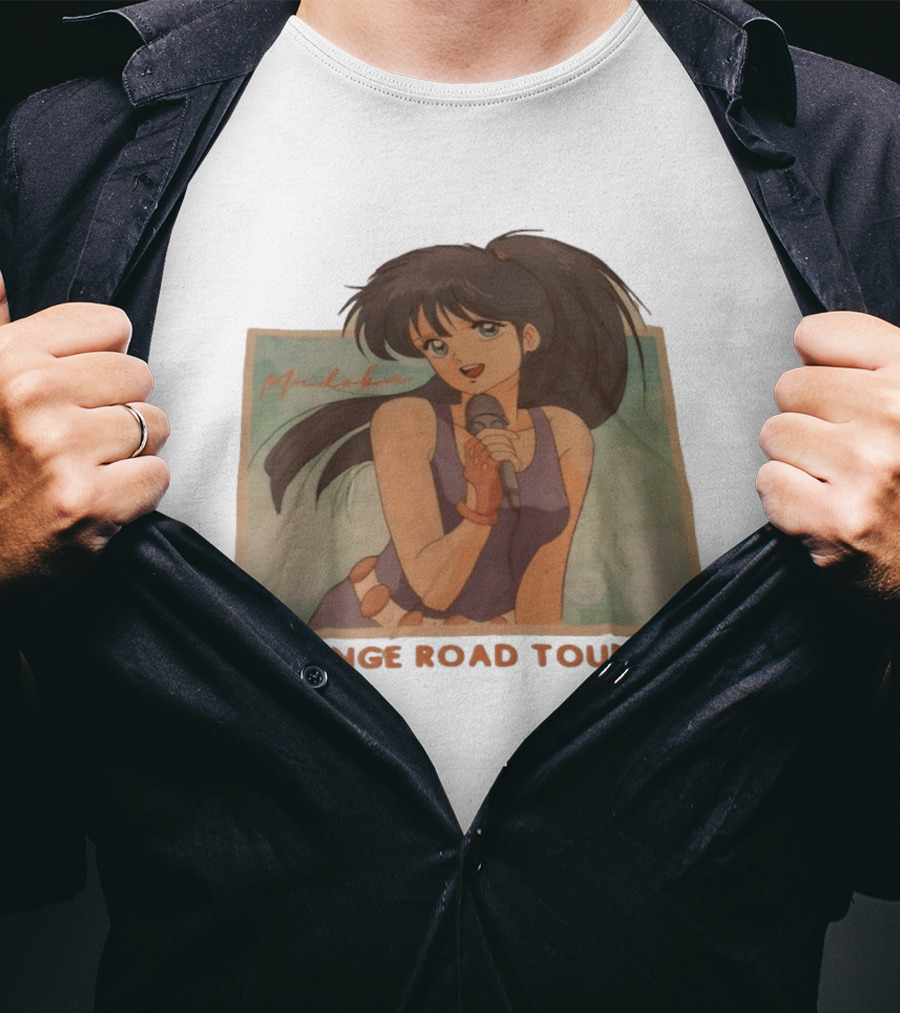 Madoka Ayukawa Orange Road Tour 1985 Anime Character Singing Mic T-Shirt
