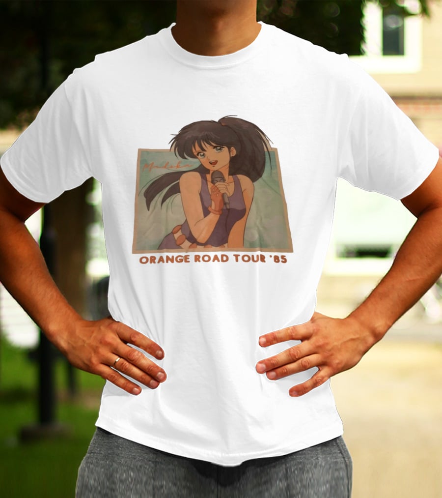 Madoka Ayukawa Orange Road Tour 1985 Anime Character Singing Mic T-Shirt