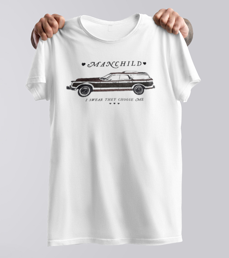 Manchild I Swear They Choose Me Vintage Station Wagon T-Shirt