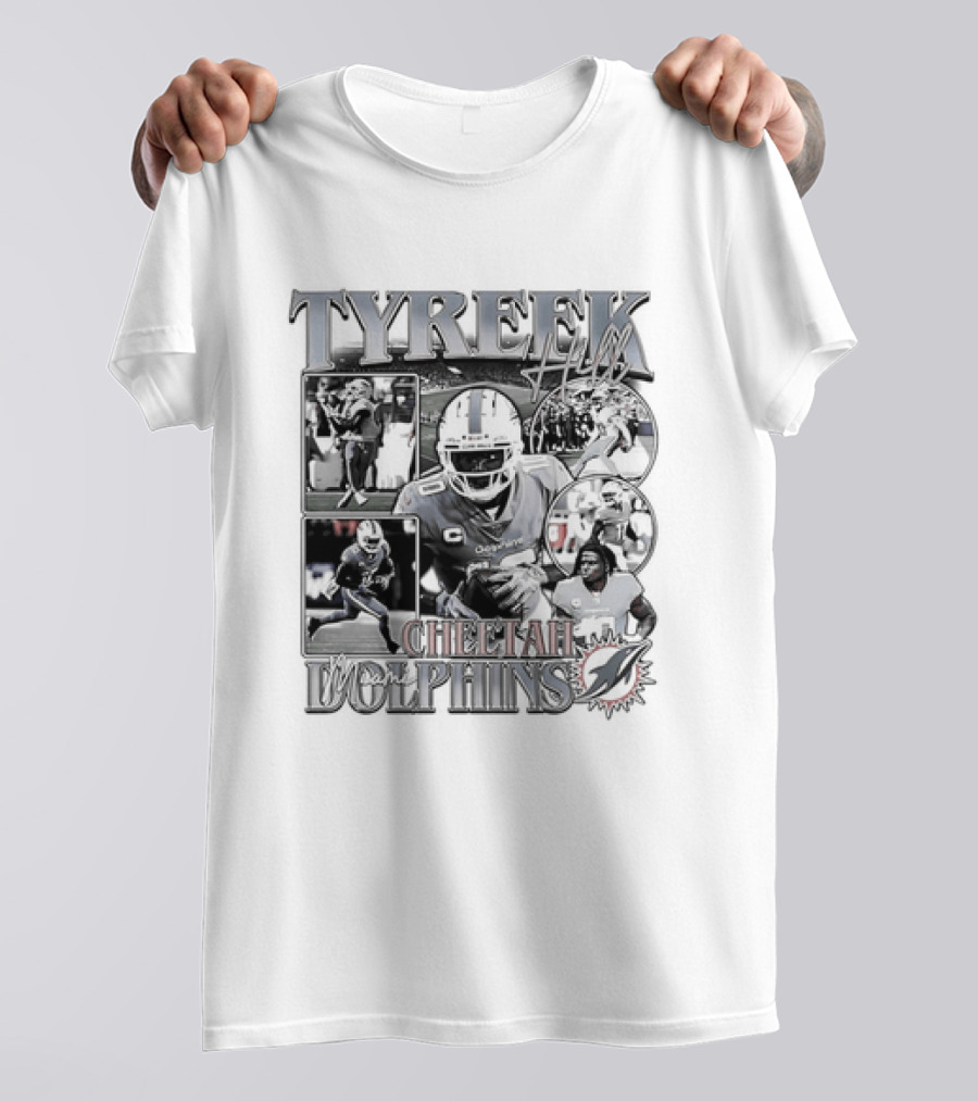 Tyreek Hill Cheetah Miami Dolphins Retro 90s Bootleg Football Player T-Shirt