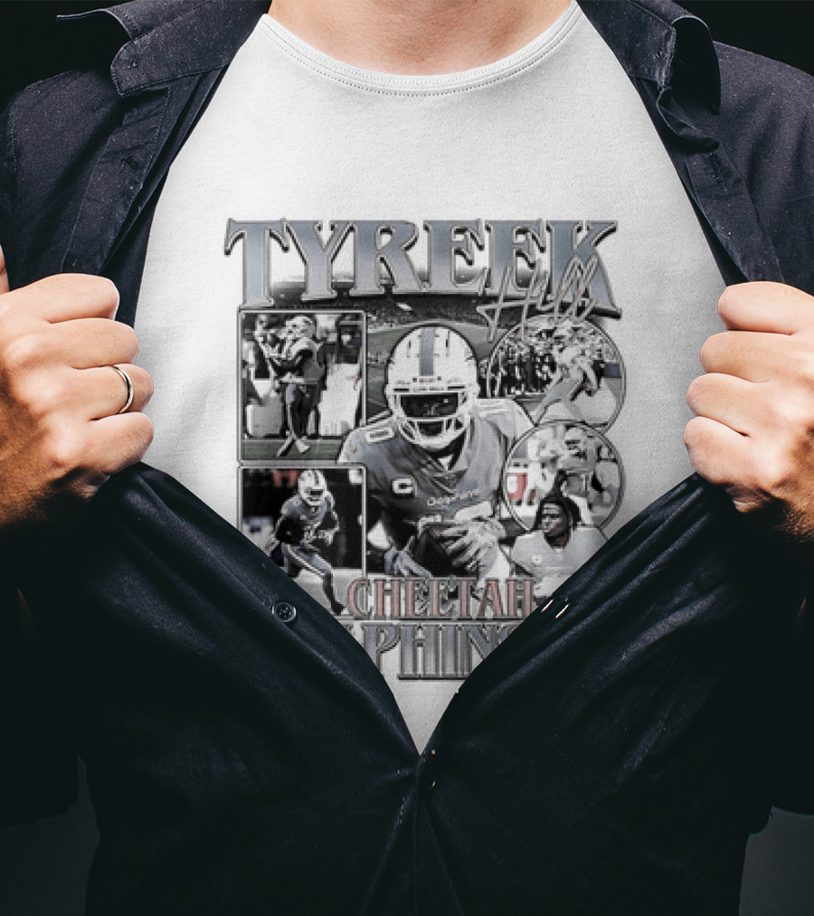 Tyreek Hill Cheetah Miami Dolphins Retro 90s Bootleg Football Player T-Shirt