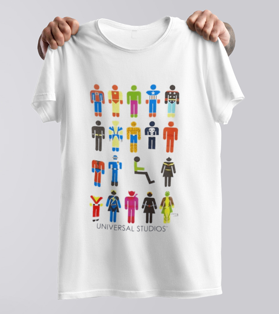 UNIVERSAL STUDIOS Marvel Super Heroes Iconic Characters T-Shirt