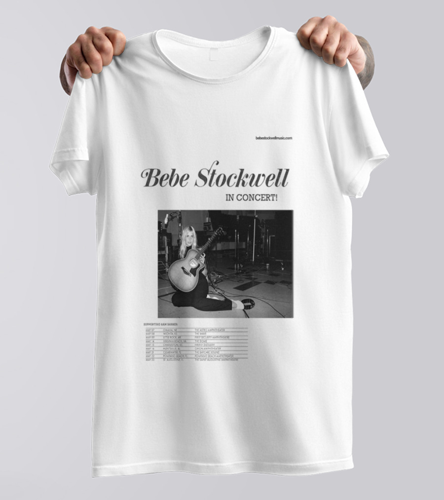 Bebe Stockwell In Concert Tour 2026 Dates Featuring Sam Barber T-Shirt