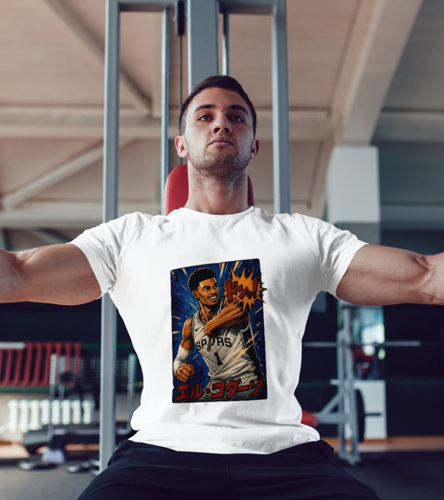 El Codazo Victor Wembanyama San Antonio Spurs Basketball Manga Style Japanese T-Shirt