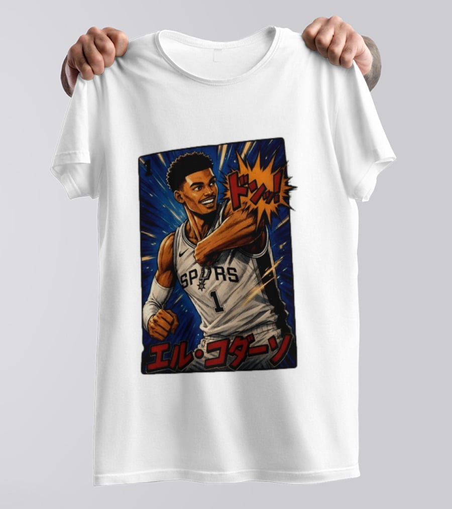 El Codazo Victor Wembanyama San Antonio Spurs Basketball Manga Style Japanese T-Shirt