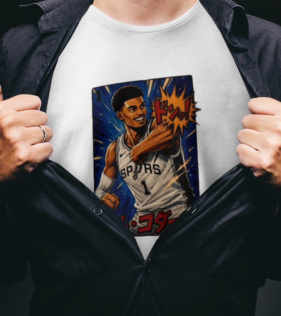 El Codazo Victor Wembanyama San Antonio Spurs Basketball Manga Style Japanese T-Shirt