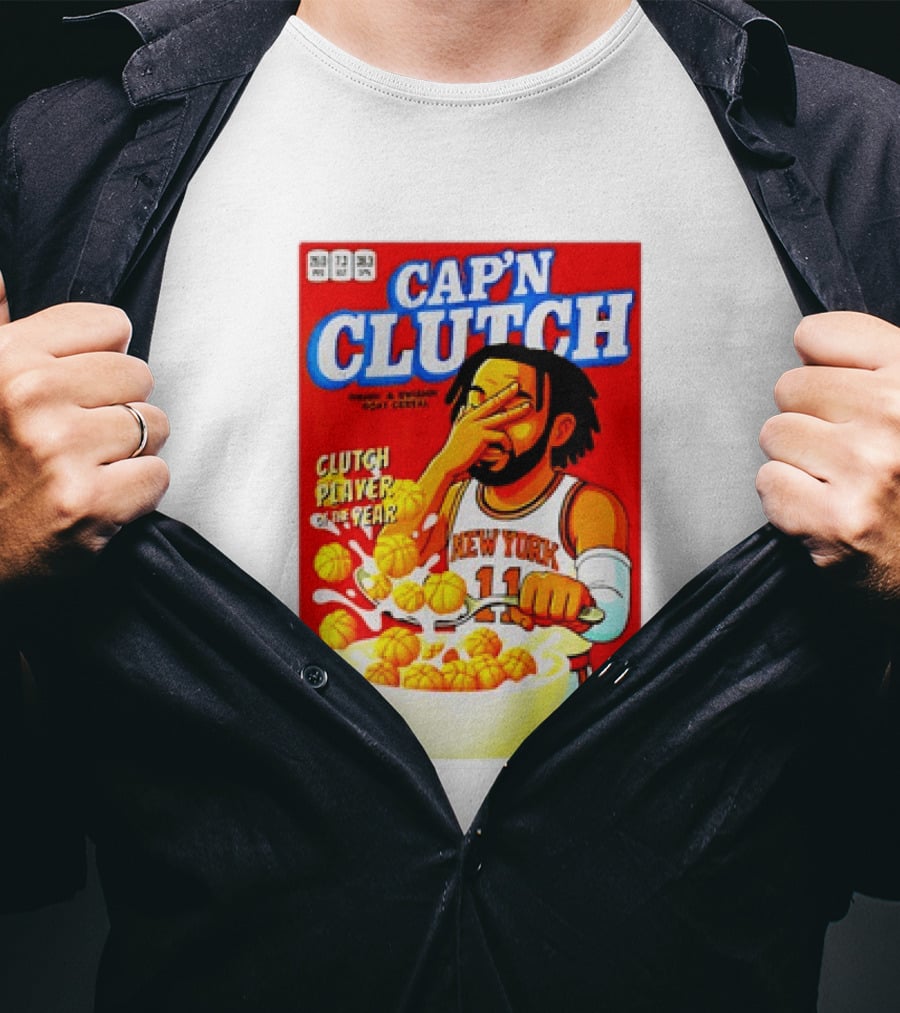 Cap'n Clutch New York Knicks Clutch Player Of The Year Cereal Box T-Shirt