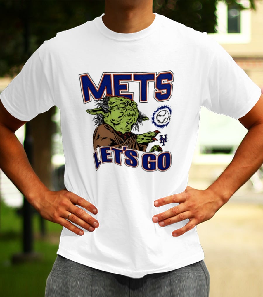 New York Mets Yoda Collaboration Let's Go Star Wars MLB T-Shirt