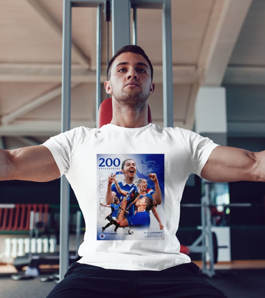 Nicola Docherty 200 Appearances Rangers Football Club Celebration T-Shirt