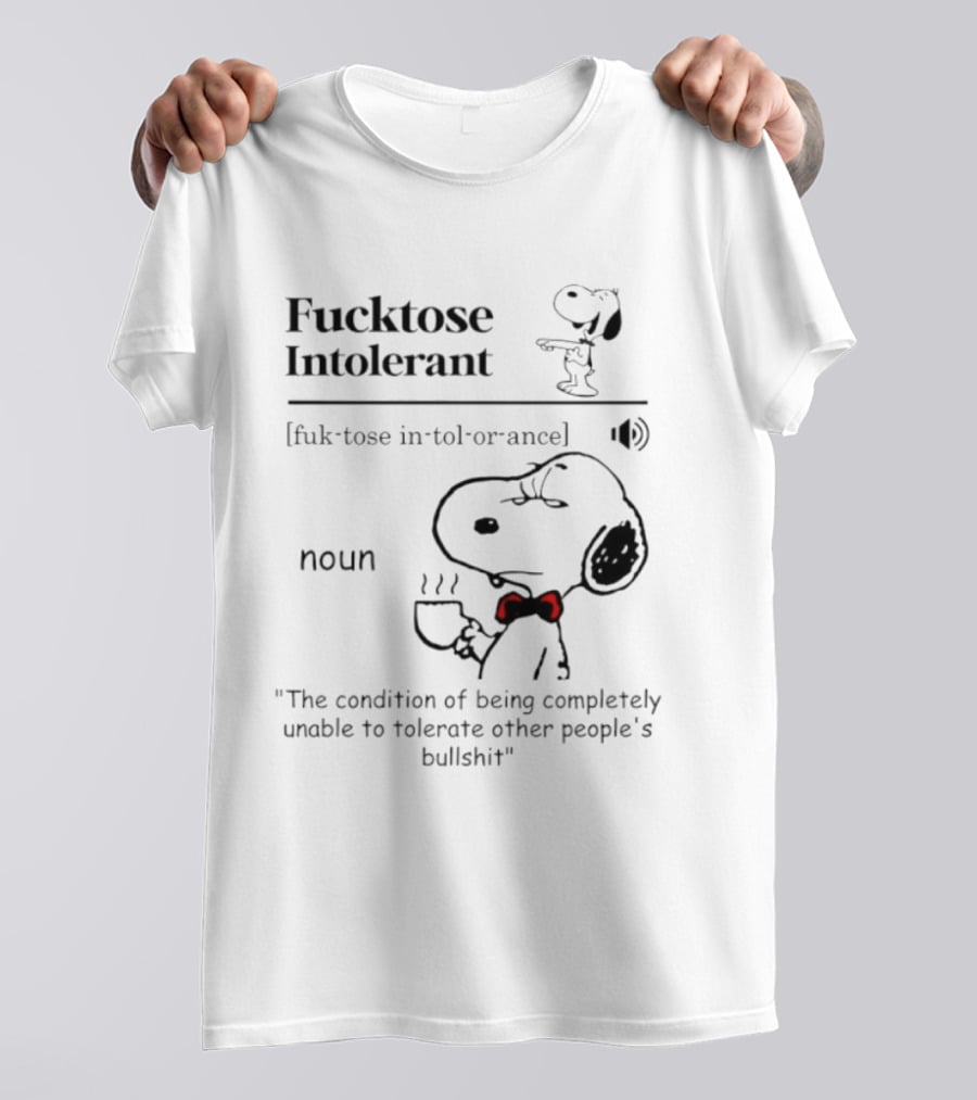 Snoopy Fucktose Intolerant Coffee Noun Definition T-Shirt