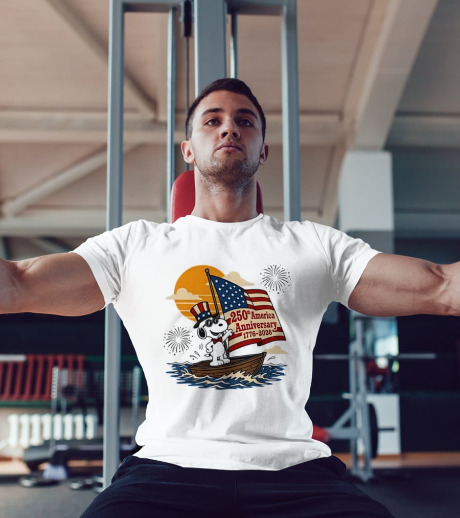Snoopy 250th America Anniversary 1776 2026 Sailboat Celebration T-Shirt
