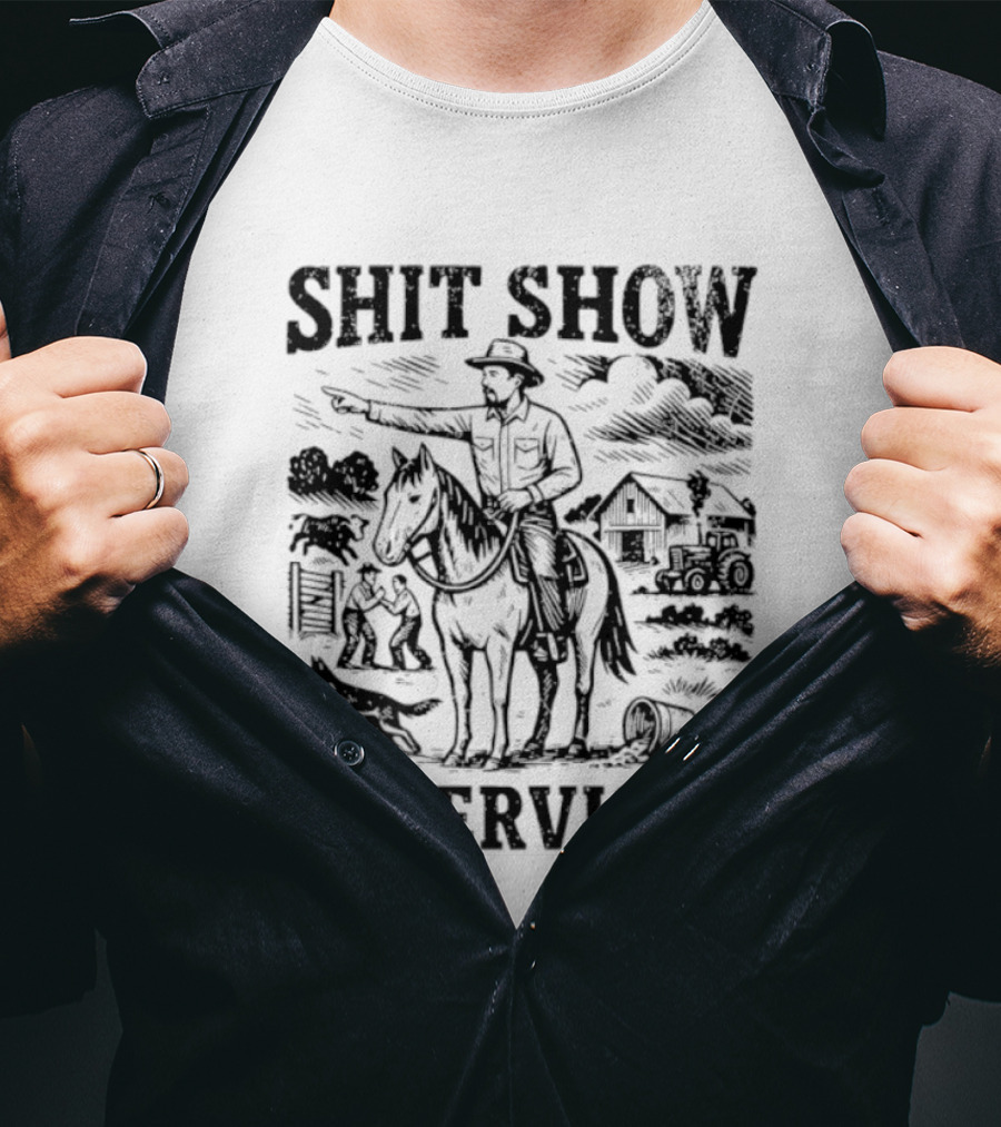 Shit Show Supervisor Cowboy Humor Western Ranch Boss Scene T-Shirt