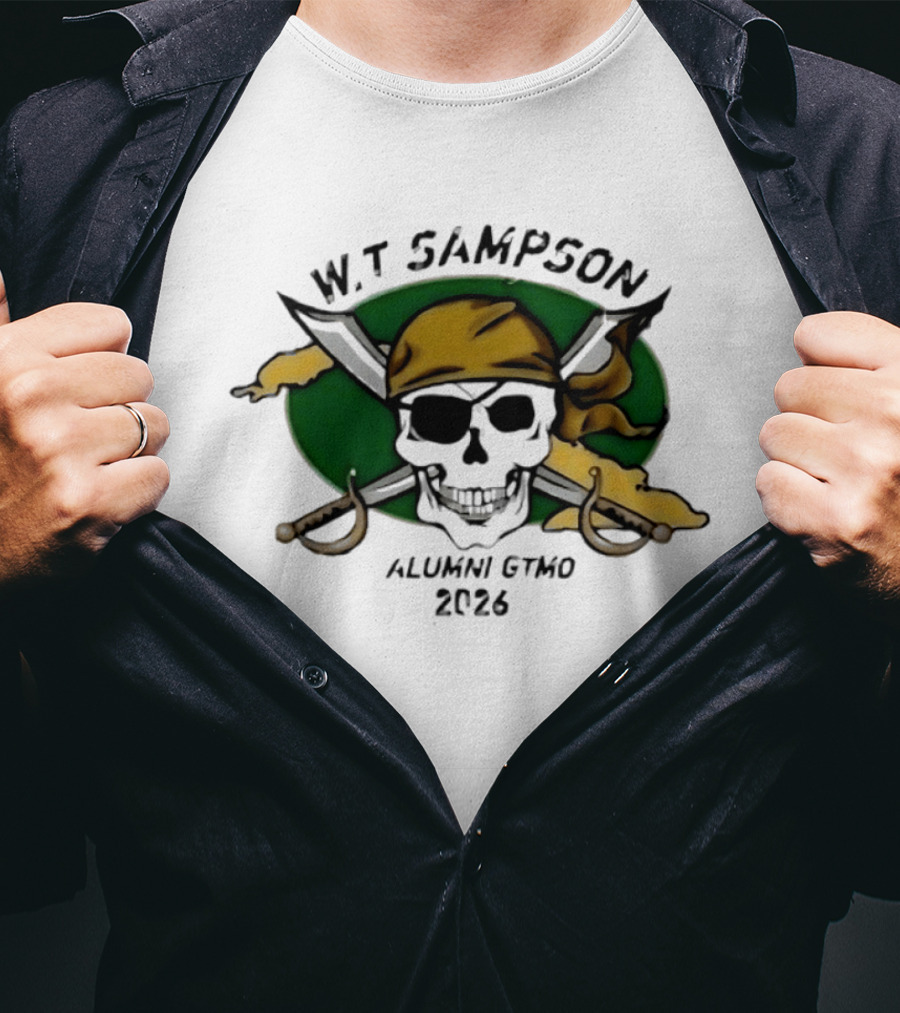 W Sampson Alumni GTMO 2026 Skull Swords Bandana T-Shirt