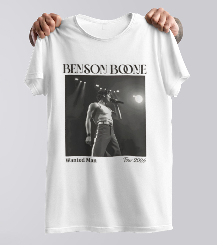 Benson Boone Wanted Man Concert 2026 Tour Performance T-Shirt