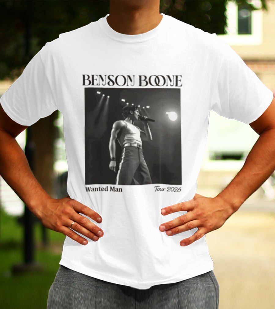 Benson Boone Wanted Man Concert 2026 Tour Performance T-Shirt