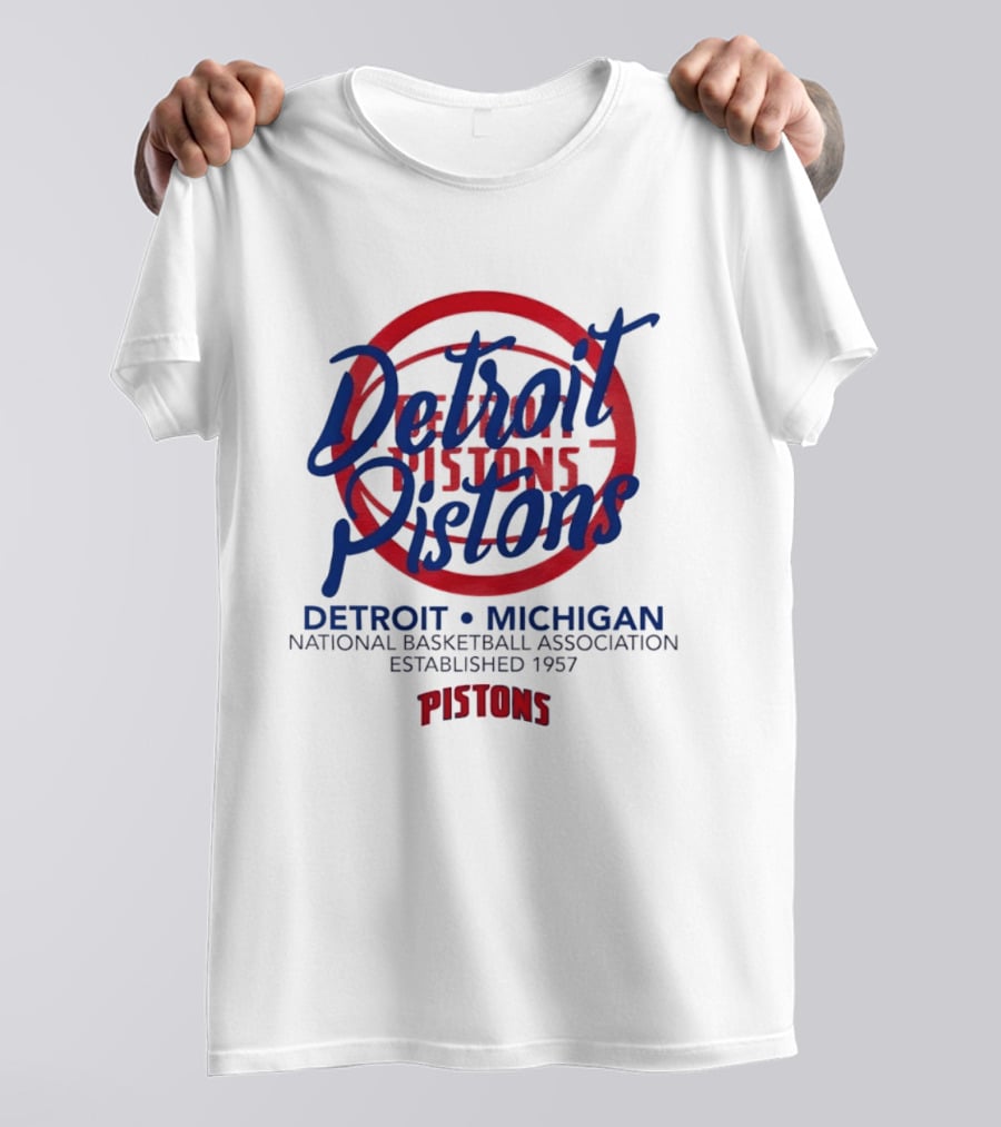 Detroit Pistons Michigan NBA Established 1957 National Basketball Association T-Shirt