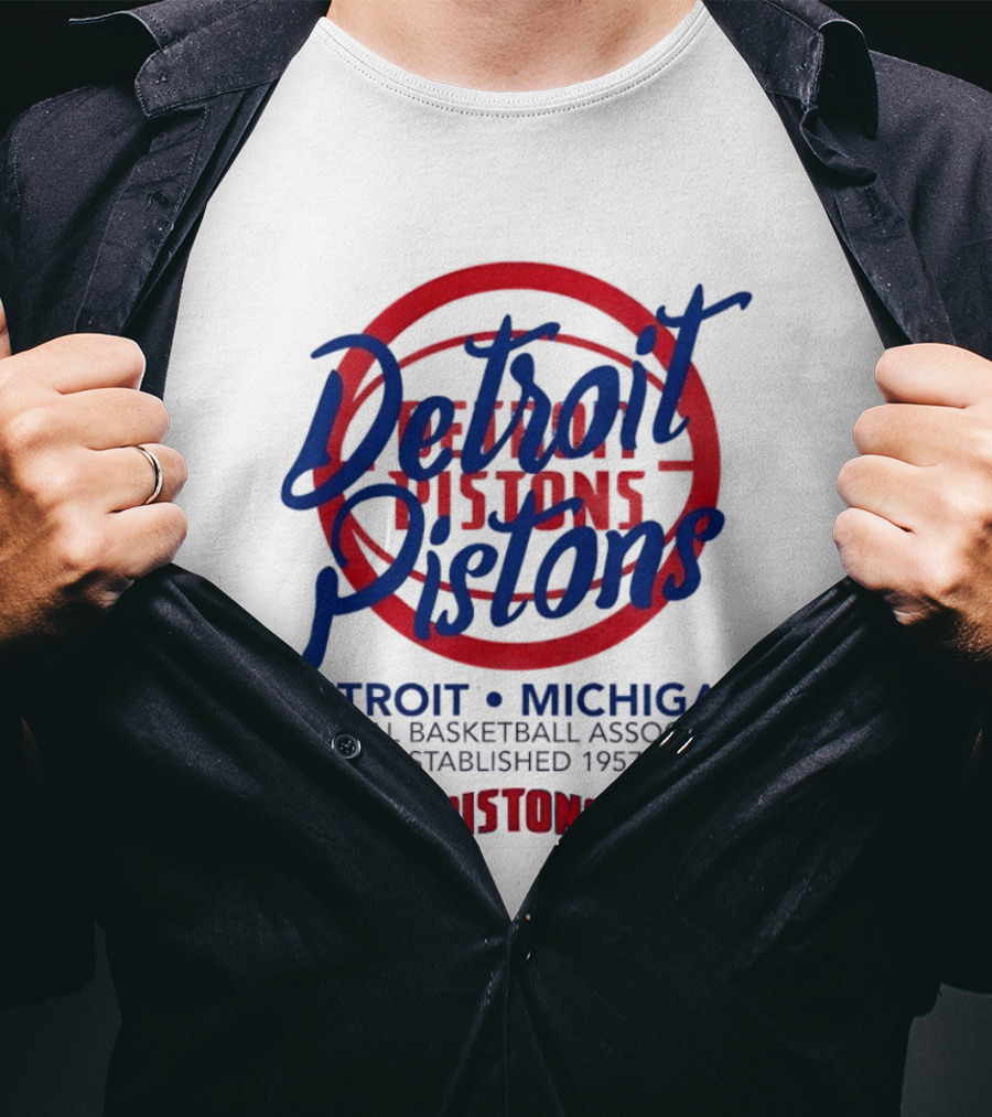 Detroit Pistons Michigan NBA Established 1957 National Basketball Association T-Shirt