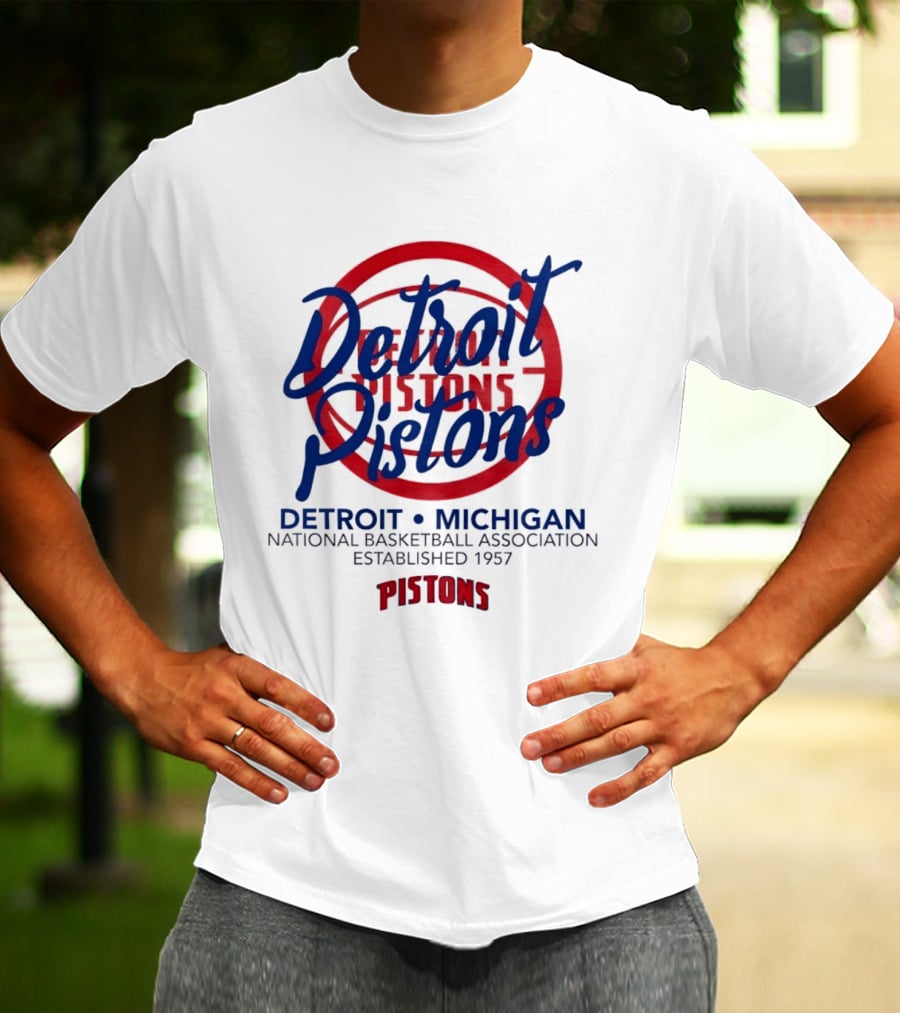 Detroit Pistons Michigan NBA Established 1957 National Basketball Association T-Shirt