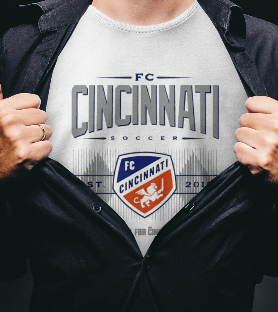 FC Cincinnati Soccer Est 2015 Shield And Diamonds All For Cincy T-Shirt