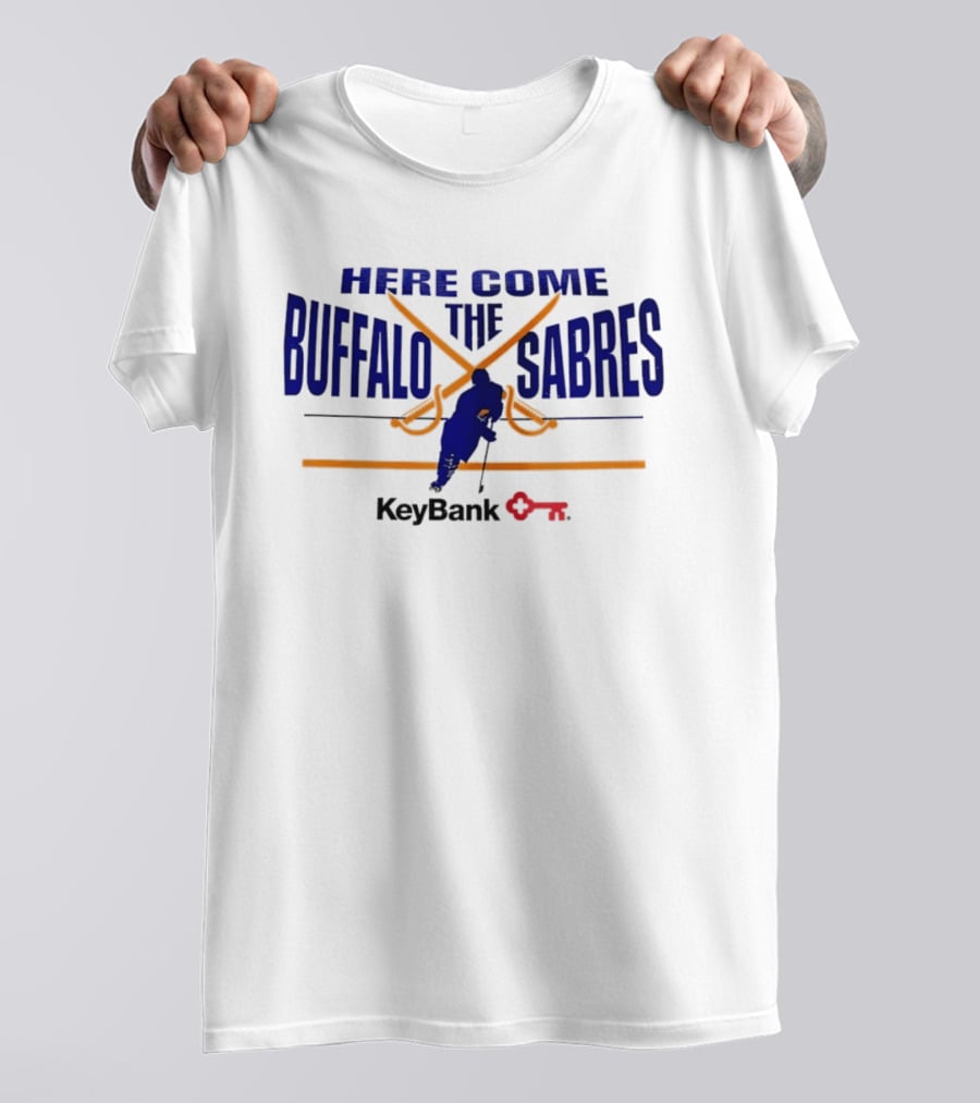 Here Come Buffalo The Sabres KeyBank Hockey Promotion T-Shirt