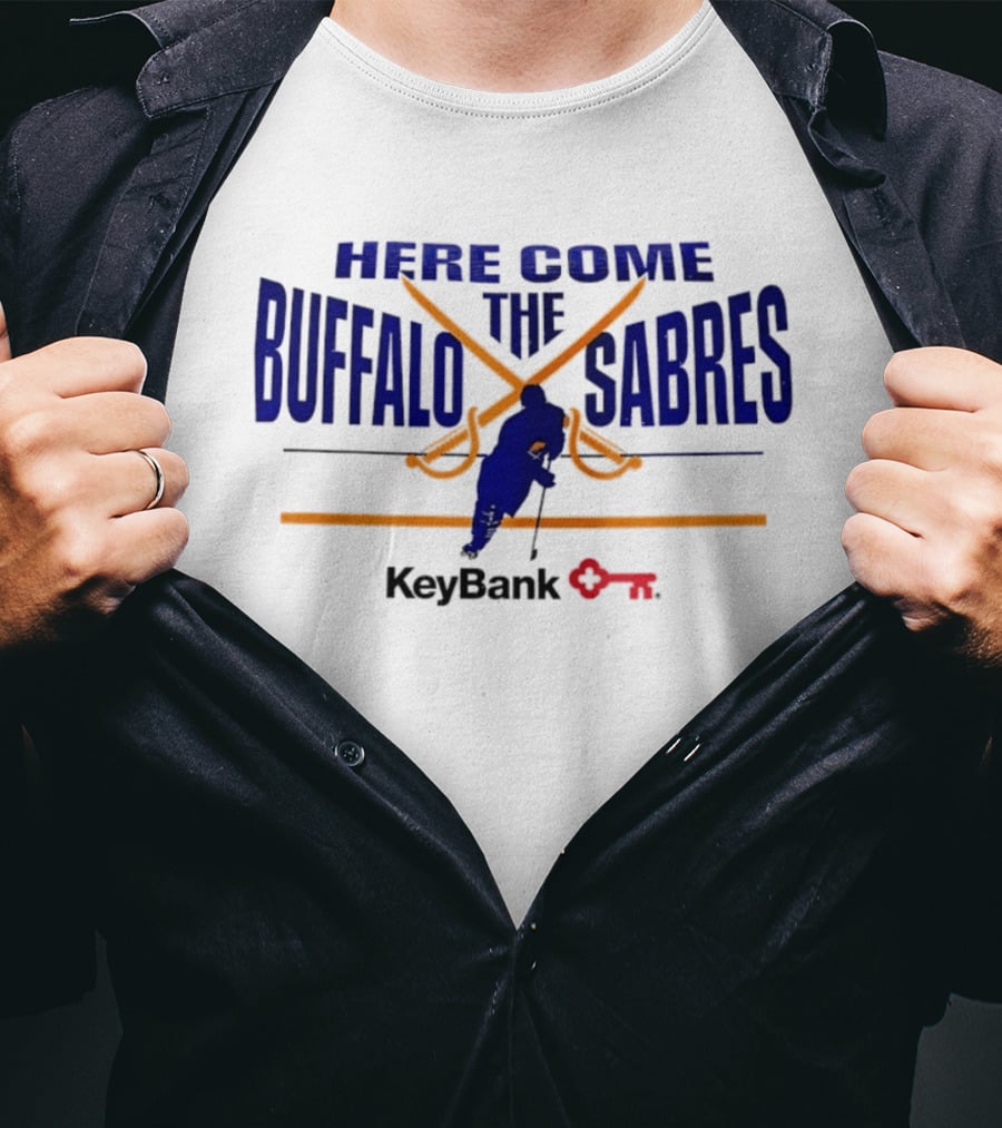 Here Come Buffalo The Sabres KeyBank Hockey Promotion T-Shirt