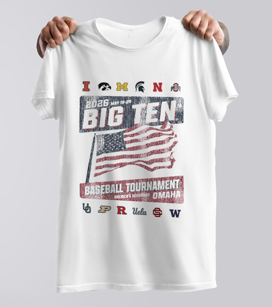 2026 Big Ten Baseball Tournament May 19 22 Omaha Team Logos T-Shirt