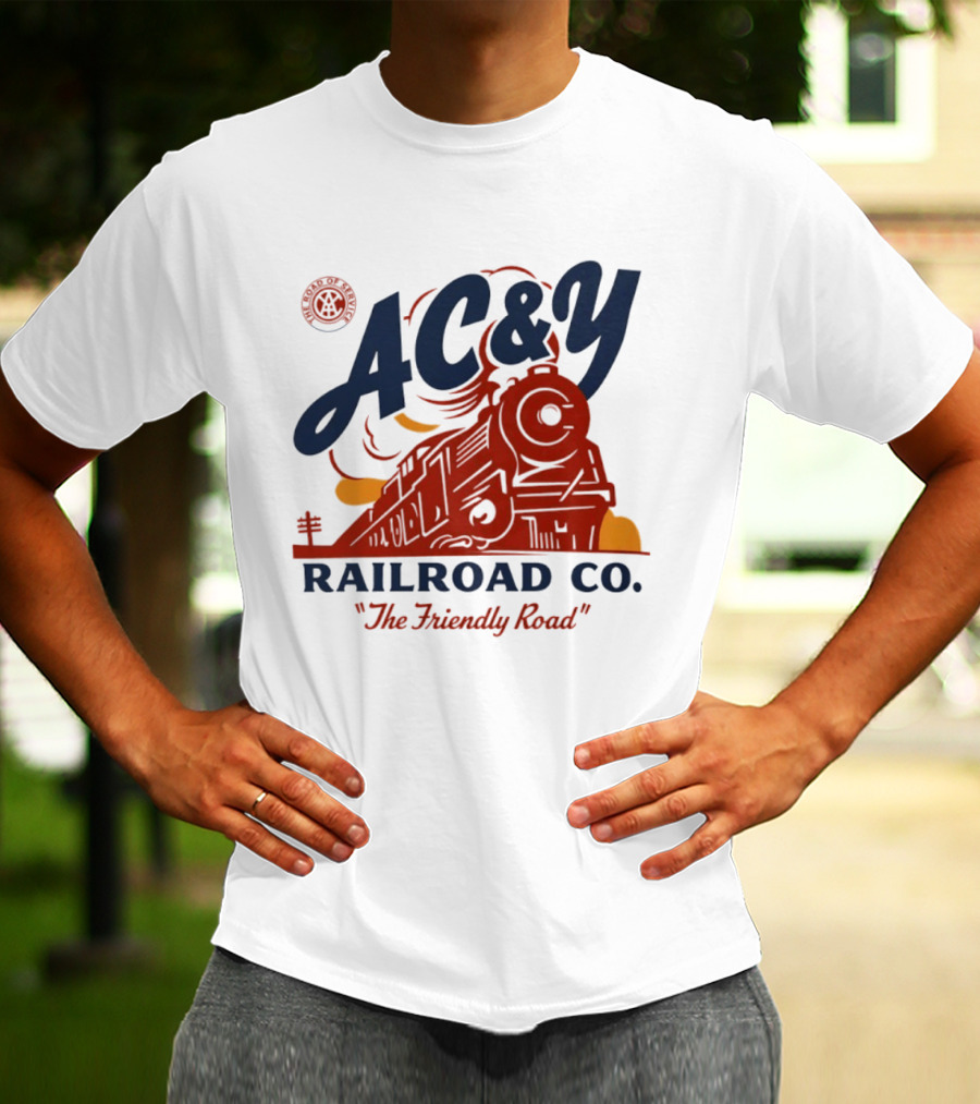 AC&Y Railroad Co. The Friendly Road Vintage Locomotive T-Shirt